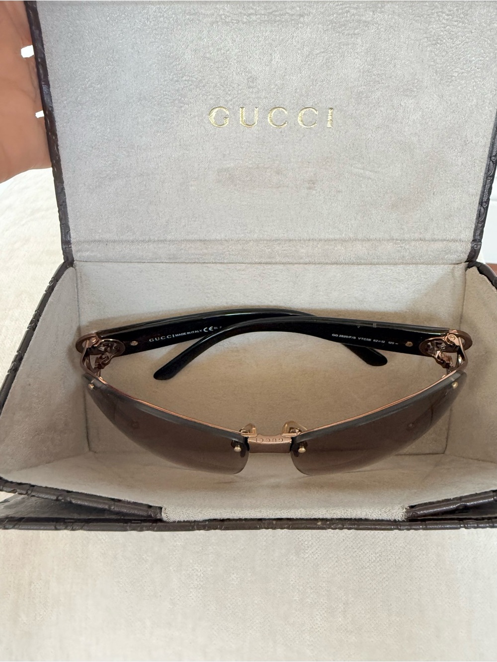 Gucci Brown Gradient Rimless Women's Sunglasses - Picture 10 of 14